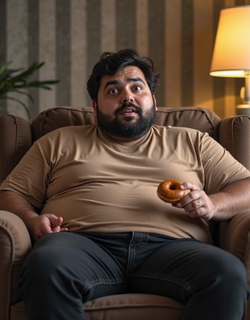 a fat american reddit user man is sitting at a table at mcdonalds and a massive and greasy hamburger on a food tray, sweat stained t-shirt, neckbeard, sweat, ketchup on t-shirt, heavy breathing, glasses, 8k, masterpiece, highly detailed photo, realistic, absurdres, highly detailed skin, photorealistic, highres,