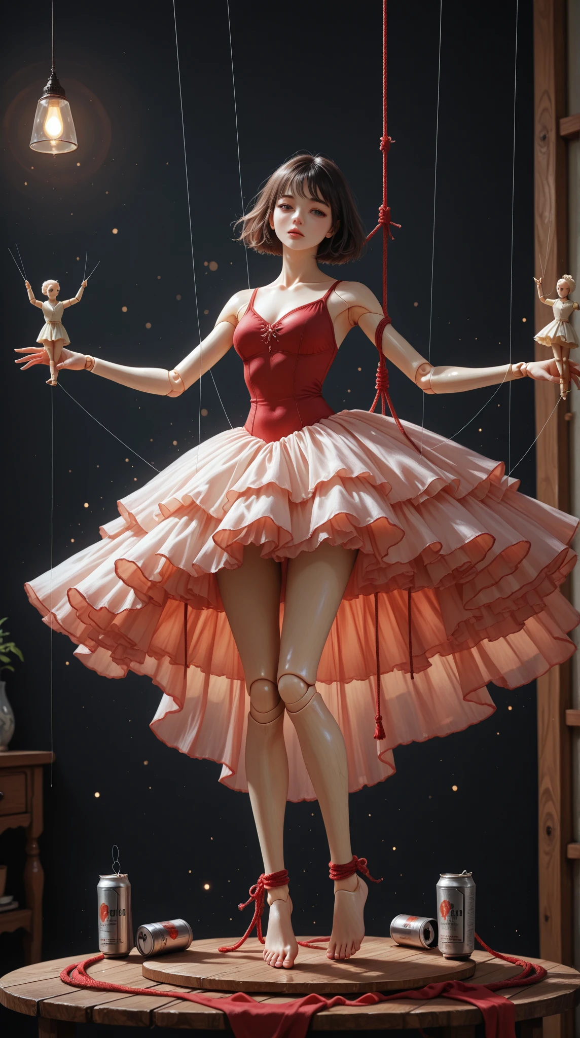 Staight Puppet Thread puppet,stiff limbs,Puppet-like skin, wood grain skin,Joints and ...