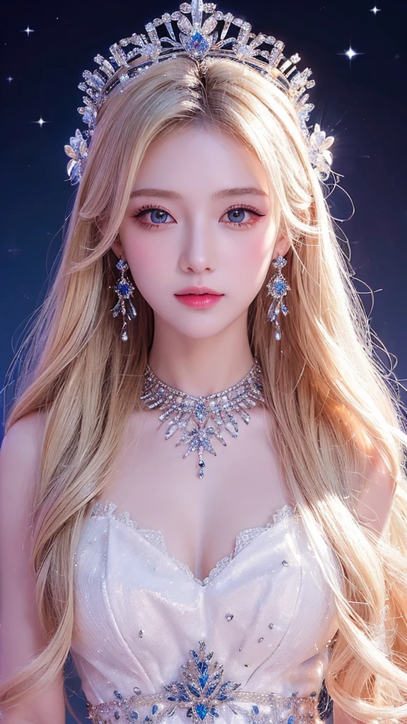 a jewelry icon showing a clam encrusted with fine, sparkling crystals. And around with white pearls. Its background has to be pearlescent and with metallic edges