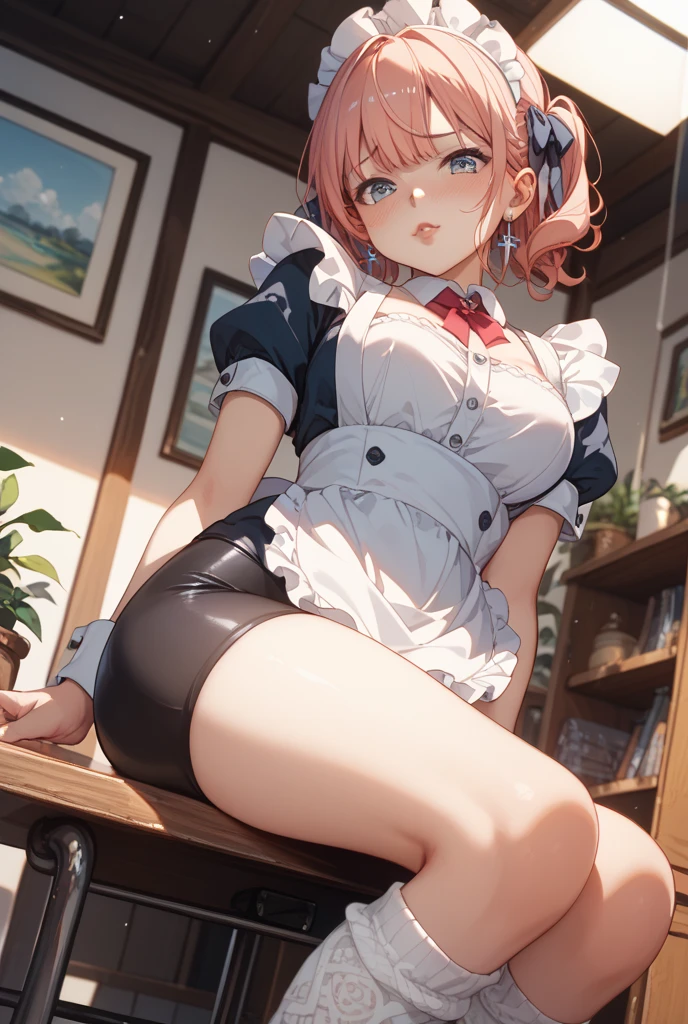 1girl, magical girl, Stylish woman,Thick thighs,panties,skirtlift,((upskirt)),((pantyshot)),(white panty),((Small panties)),(((Thin panties of dough))),(((black pantyhose))),white race panty, ,Glaring,Anguished expression、Embarrassed look,8k,Realistic、Anime illustration,CG
