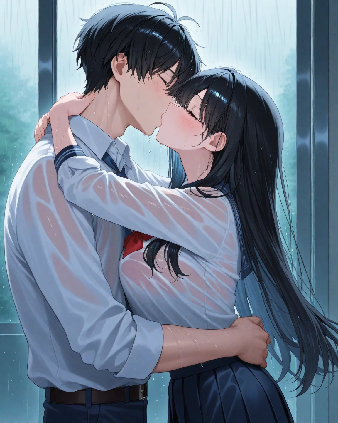 anime image of a couple kissing each other in a kiss, kissing together cutely, lovely kiss, Girls in love, kissing together, kiss mouth to mouth, kissing each other, kissing, couple kissing, make it, Cartoon shading animation, Kyoto Animation stills, data center, still from tv anime, , kiss, Anime Stills, Anime Stills