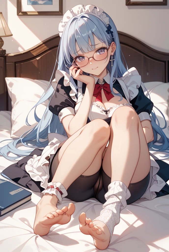 ((masterpiece, best quality)),8k,indoor ,1Focalors,_hold,(white shirt:1.2) ,long hair,looking at viewer,slim waist,black bra, use pantyhose
