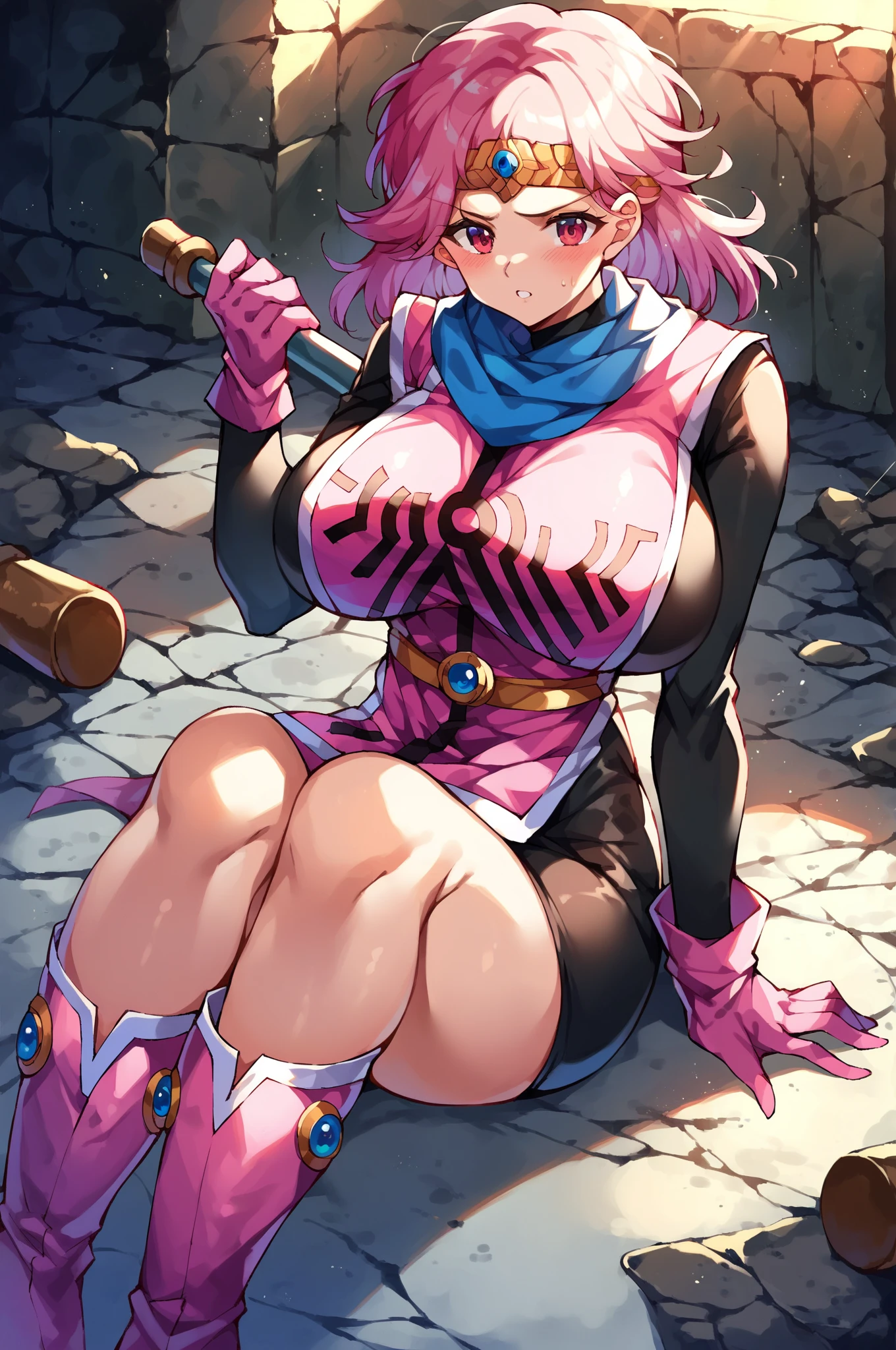 (masterpiece:1.2), high quality, high resolution, armorMaam, ponytail, armored dress, armor, armored legwear, single gauntlet, bra, pantyhose, nsfw,(ecstasy:1.3) ,(slut:1.2),(vulgarity:1.3),(fucked silly:1.1),(steam:1.1),(wet:0.8),(trembling:0.8),(tears:0.7) ,(drooling:0.6),(sweat:0.8), slender