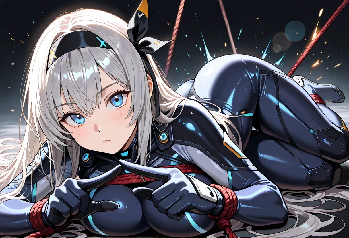 woman,,,city,night,(((white and blue tight miniskirt bodysuit))),(wet with sweat),open mouth smile(())Glasses,((Beautiful long ponytail)),((baby girl body shape)),blush、surprised face,(((Tentacles wrap around the body)))(((raped by tentacles)))(((Tentacles wrap around the body)))(((raped by tentacles)))((blonde))