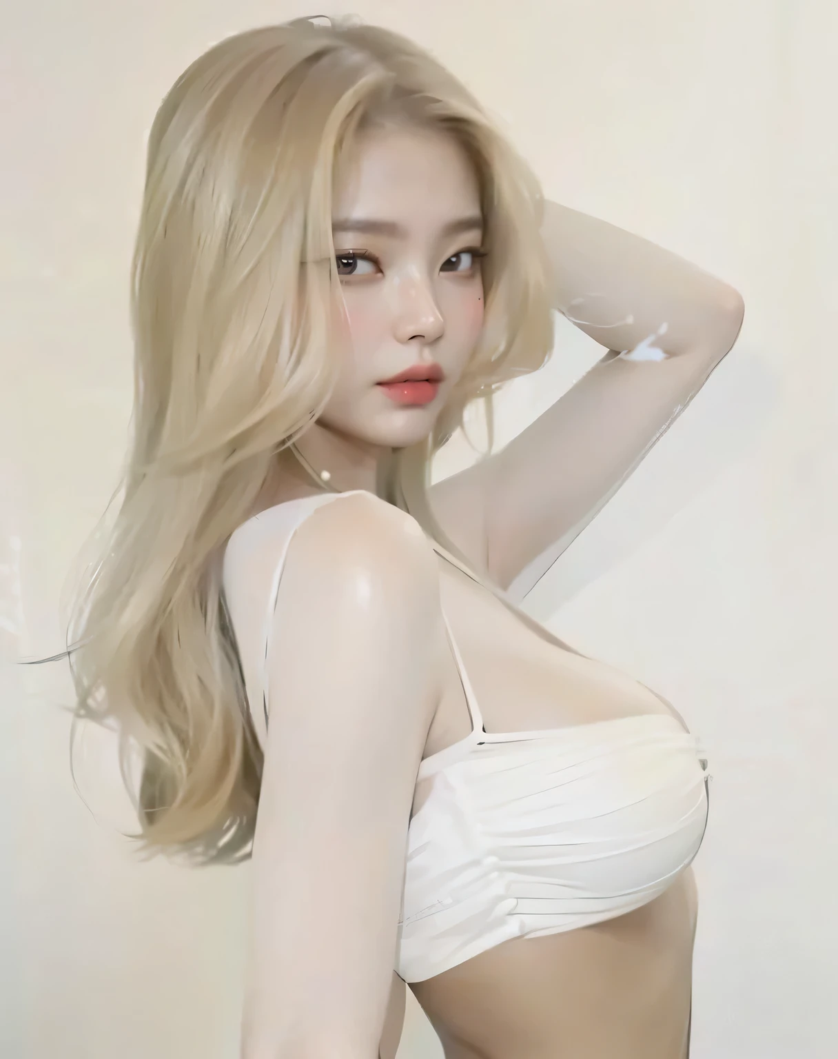 realistic, 1 women, best quality, 12k, HD, long hair, big round breasts, cleavage, ponytail, necklace, jewelry, shorts, short jacket, slim hips, hair tie, yellow eyes, black hair, super detailed, Eye details, hair details, person details, mouth details, face details, breast details, clothes details, hair details, pants details, hand details, whole body