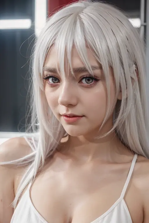 best quality, beautiful woman, platinum hair