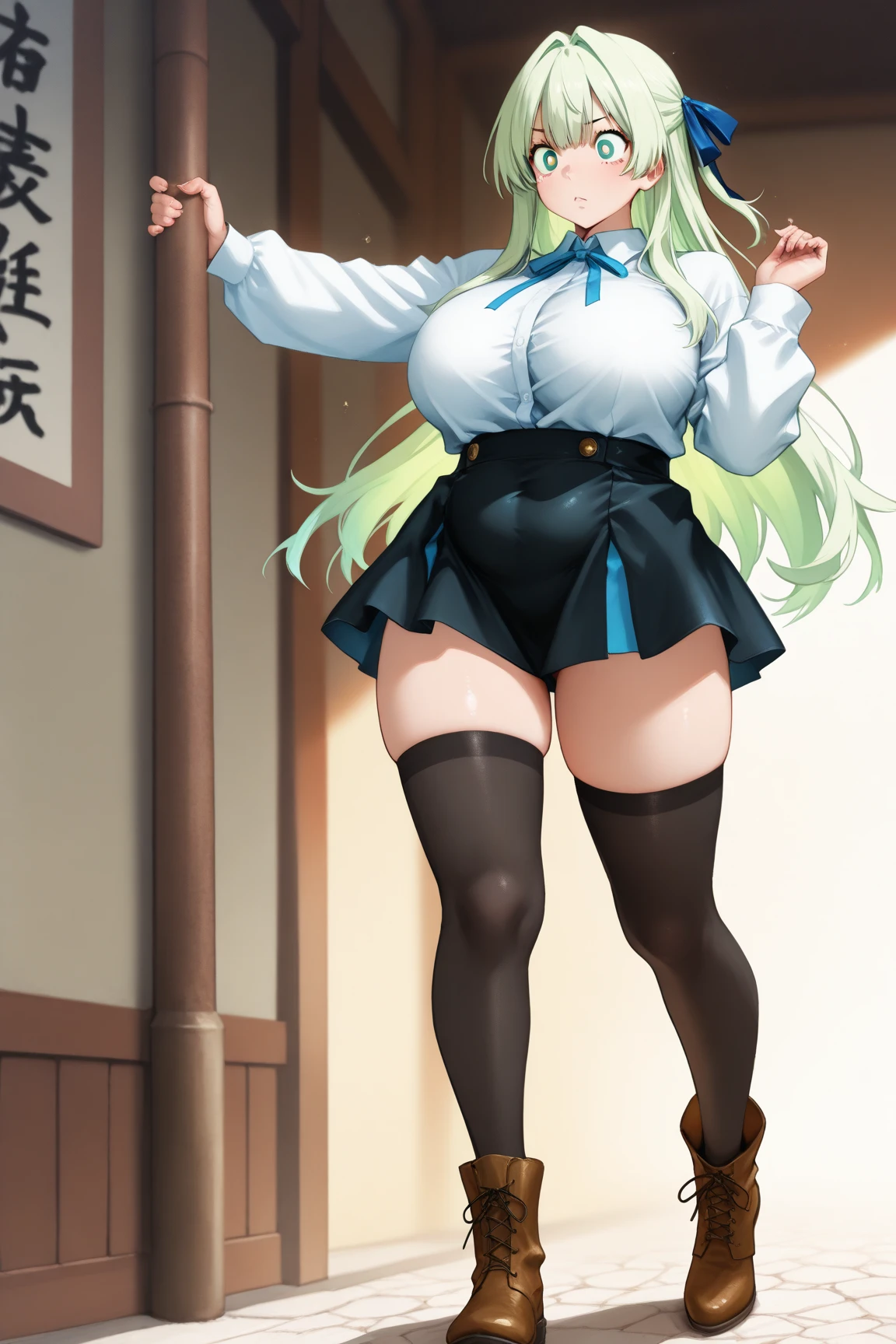 <lora:Miu Furinji v2:0.8>,fsw, masterpiece, (happy, Anime traits, closed mouth), best quality, 1girl, Miu Furinji, long blonde hair, ahoge, blue eyes, large breasts, double ponytail, looking at viewer, (objects:0. 45), anime discs and journals, manga, (merchandise anime:0.4), (cups:0. 54), (plates:0.54), (textures:0.64) , ultra-detailed eyes, 25mm, masterpiece quality, absurd, super-detailed, solo, cinematic lighting, professional shadow, sharp focus,