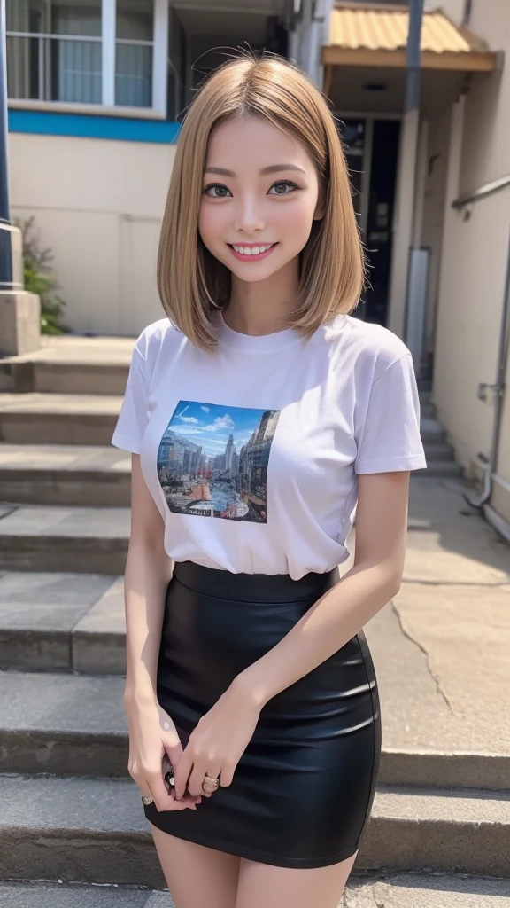 8k,((highest quality)),Very detailed,((masterpiece)),Realistic, masterpiece, highest quality, (Reality: 1.4), オリジナルphotograph, 35mm lens, Aperture f1.4, Movie Posters, Light and shadow,((Big Tits 1.1)),girl,Real Skin, (Skin Details: 1.3),Corrects your fingers into a beautiful shape,Two beautiful arms,Real fingers with attention to detail,High quality skin,photograph,short hair,((Shopping mall)),Eating soft serve ice cream,Age 25,((Big, wide eyes)),Voluptuous body,((Full Body Shot:1.3)),Ultra-high resolution,((Realistic: 1.4)), RAWphotograph,Beautiful colors,Backlight,Bright lighting,(Bright smile:1.5),One Woman,((T-Shirts)),skirt,snap shot,Portrait,