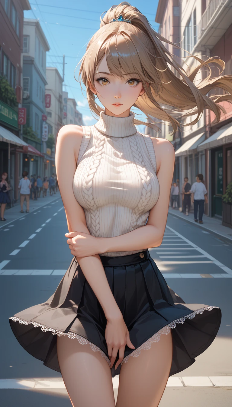 (masterpiece, best quality, Extremely detailed: 1.6), illustration, (single, 1 girl, Beautiful and delicate eyes: 1.2), City, street, Lovely, another world.