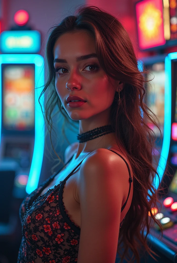 NSFW naked brown hair italien girl playing video games. Porn.