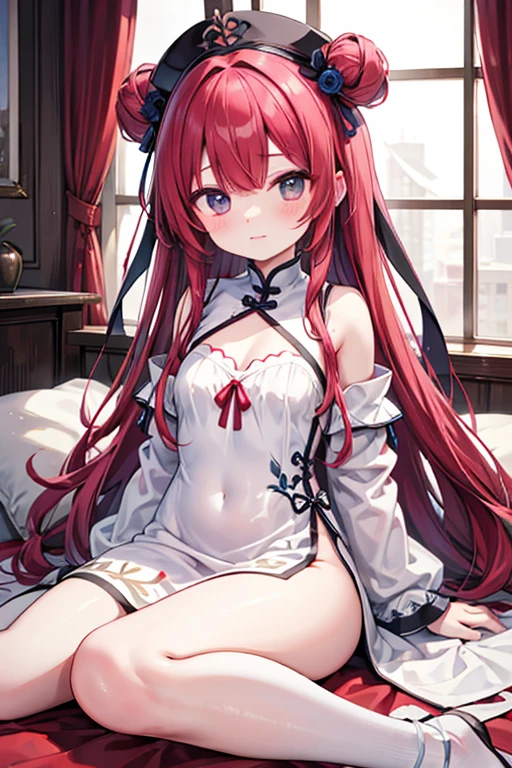1girl,oni_horns,sarashi,