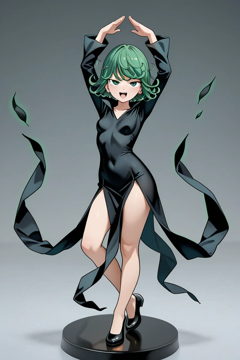 masterpiece,1girl,solo ,open mouth, fullbody, skirt, ((tatsumaki))