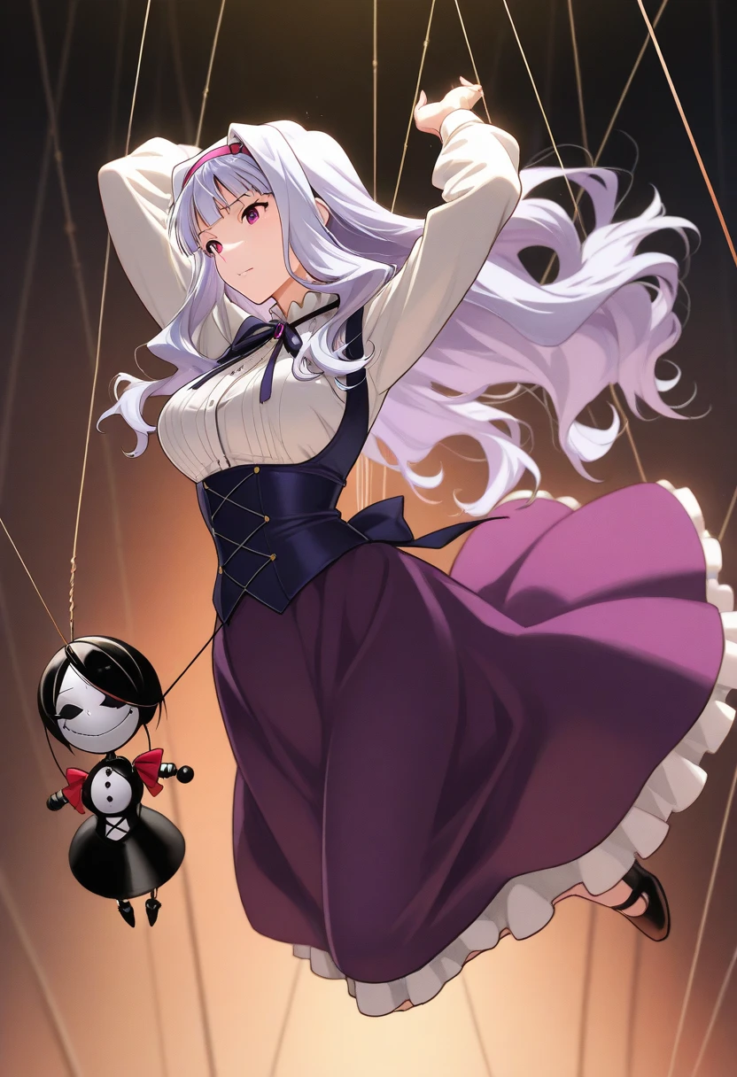 human drama, (((Marionette))), (((Dolls with spherical joints dance))), Strings, thread, Shijou Takane, anime, super detail, best quality, high quality, accurate