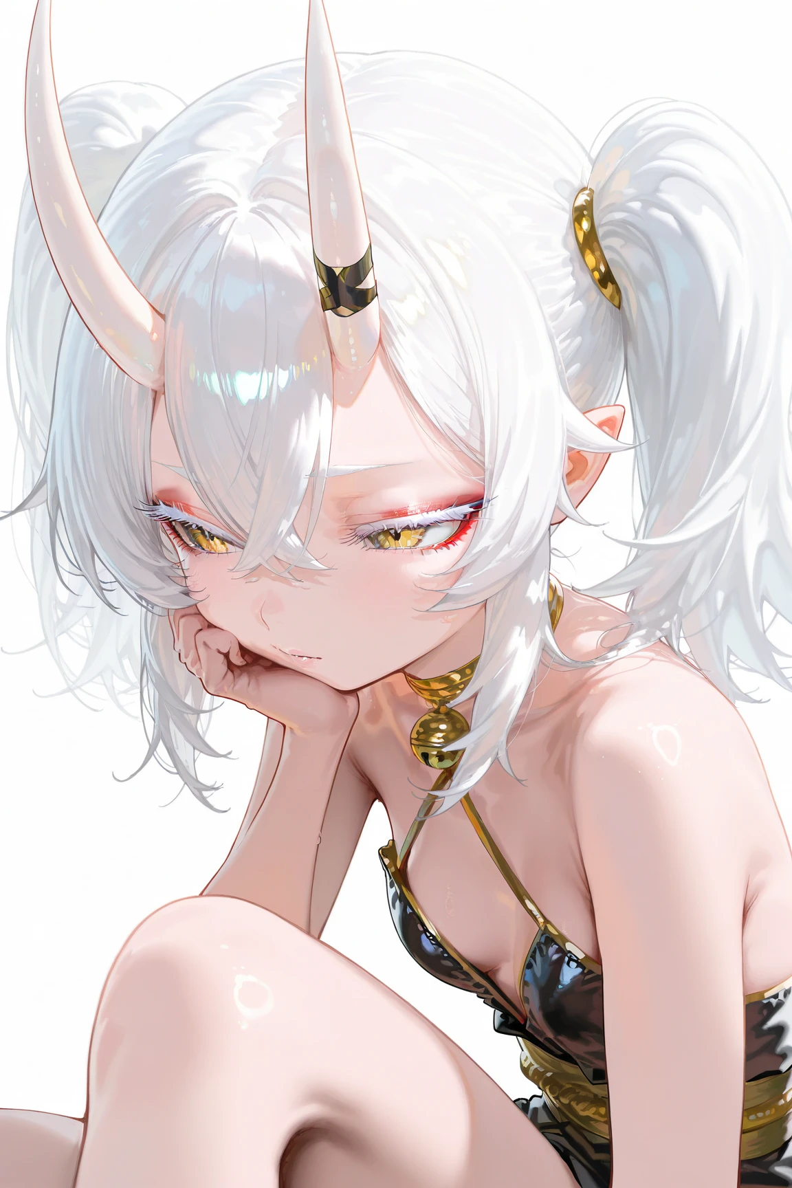 masterpiece, best quality,anime style, 1 girl,(((slender body))), (((small breast))),(((gtm uniform))),(((((brown penis tentacles bound the girl))))), ((((restrained, arms behind back)))),((((cum)))), (beautiful face), (((short hair))), (((straight hair))), ((((silver hair)))),detailed beautiful skin, (perfect hands, perfect anatomy)