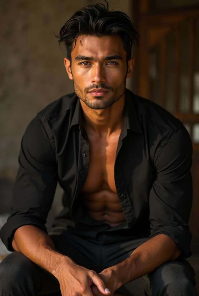 Make a sexy fat indian guy with sexy pose