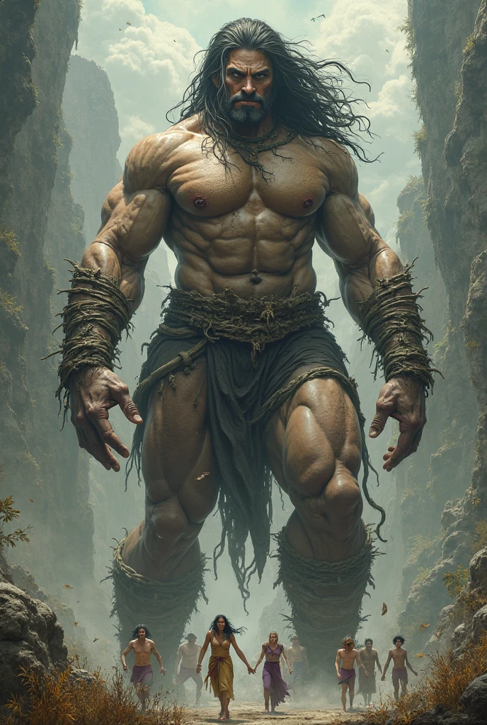 Generate an image that depicts the muscular Hercules sitting on a desolate rock, his body covered in blood, as tears stream down his face in a moment of profound despair