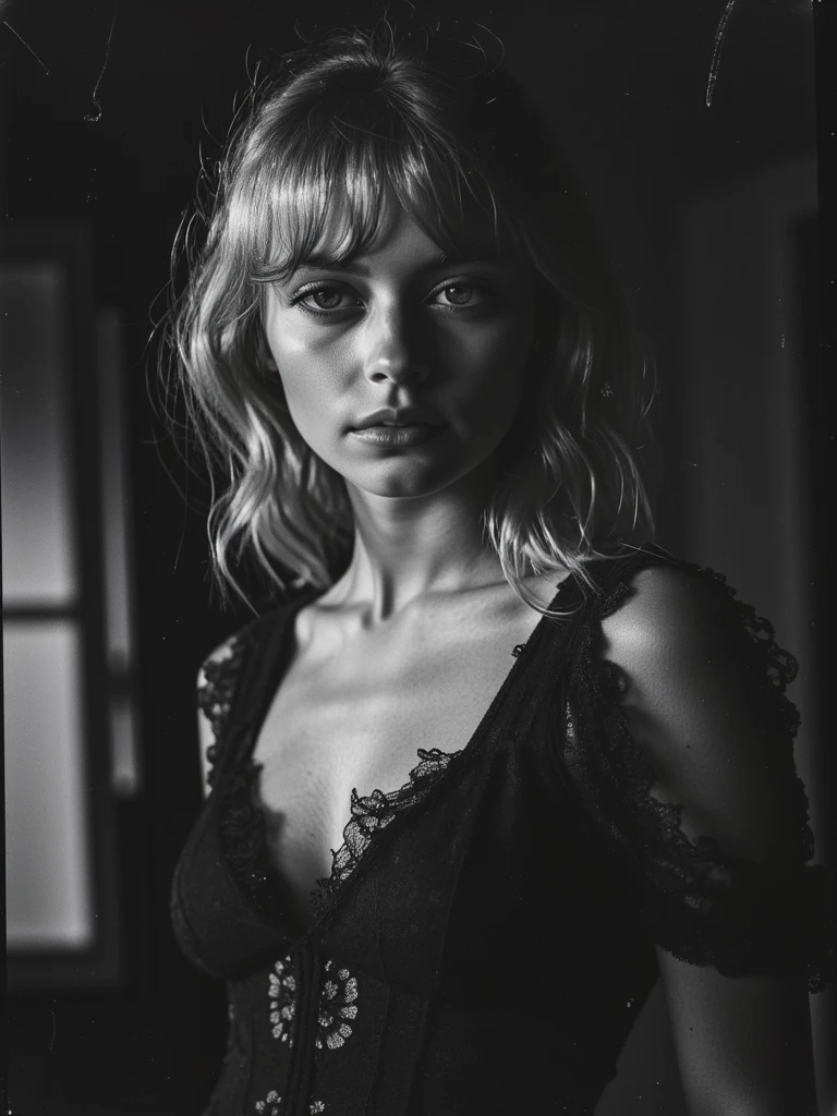 <lora:Daria_Melnikova:0.85> still from a horror movie directed by tim burton starring sks woman wearing a black full-length victorian wedding dress and black wedding veil, (cleavage:1.3), smiling, demure, looking up at the camera,dark, atmospheric, mist, best quality masterpiece, photorealistic, detailed, 8k, HDR, shallow depth of field, broad light, high contrast, backlighting, bloom, light sparkles, chromatic aberration, sharp focus, RAW color photo, <lora:epiNoiseoffset_v2Pynoise:1.0>