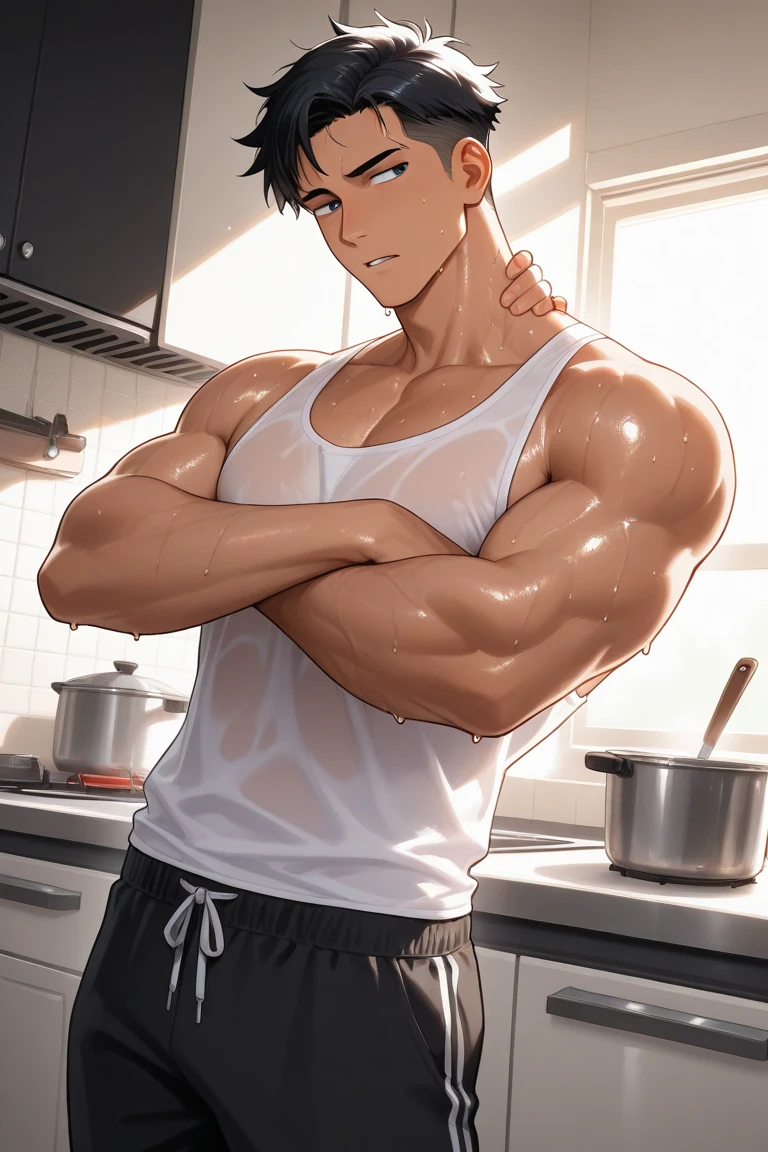 ((melhor qualidade)), ((Obra de arte)), (detalhado), rosto perfeito son_gohan masturbating