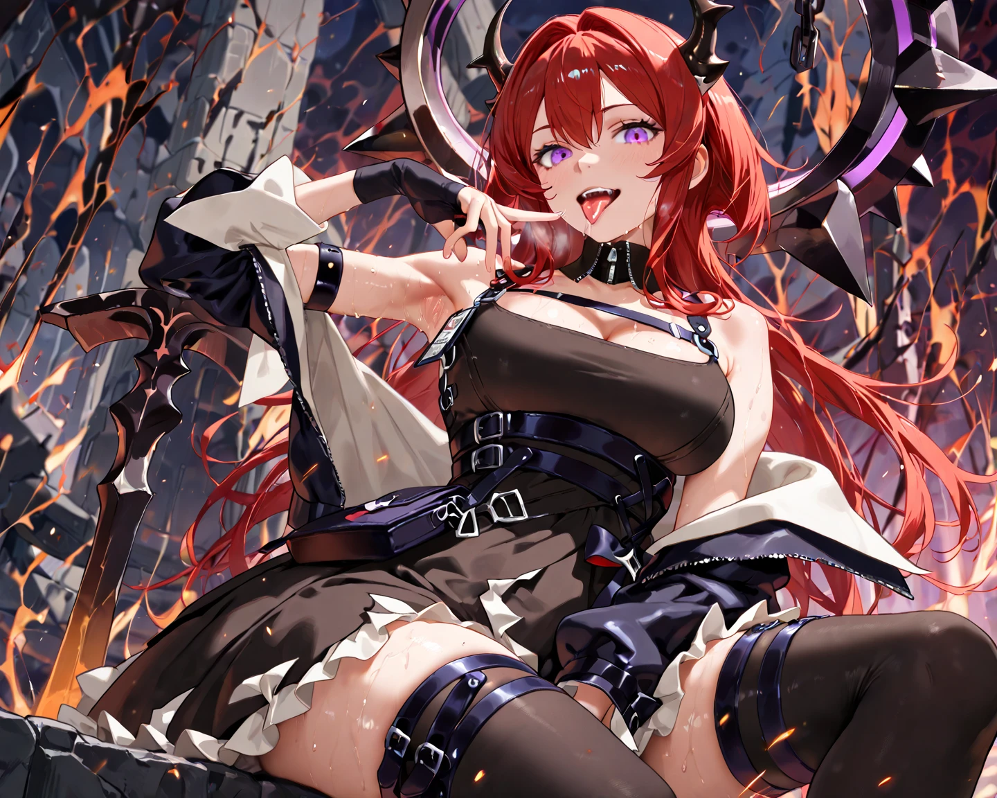 
Berserker、warrior、muste piece、best quality、Super detailed、An illustration、Super detailedな顔、best face、wild、30 years old、adult、1 girl、anger expression、brutality、big breasts、muscular、super strong、bandage、scar、war fanatic、two-handed giant ax、Olaf、red messy hair、Wild Costume、Fur coat、tooth necklace、chain、Knee-high boots、Tattoo of the lower abdomen、hunting knife、hunter、fur ornament、intricate details