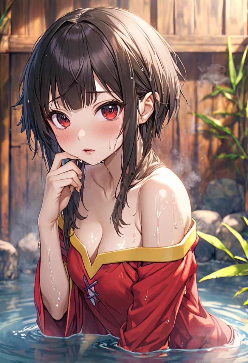 pokemonmay, pokemonmay, blue eyes, brown hair, bandana, long hair,bandana, twintails, hair between eyes, (small breasts:1.2),
BREAK japanese clothes,kimono,wet kimano, yukata,cleavege,neckline,black choker,
BREAK looking at viewer,
BREAK outdoors, onsen,night,steam,wet,stars,starfall,hot water,
BREAK (masterpiece:1.2), best quality, high resolution, unity 8k wallpaper, (illustration:0.8), (beautiful detailed eyes:1.6), extremely detailed face, perfect lighting, extremely detailed CG, (perfect hands, perfect anatomy),full body,naked shoulders,laying on floor,from above,