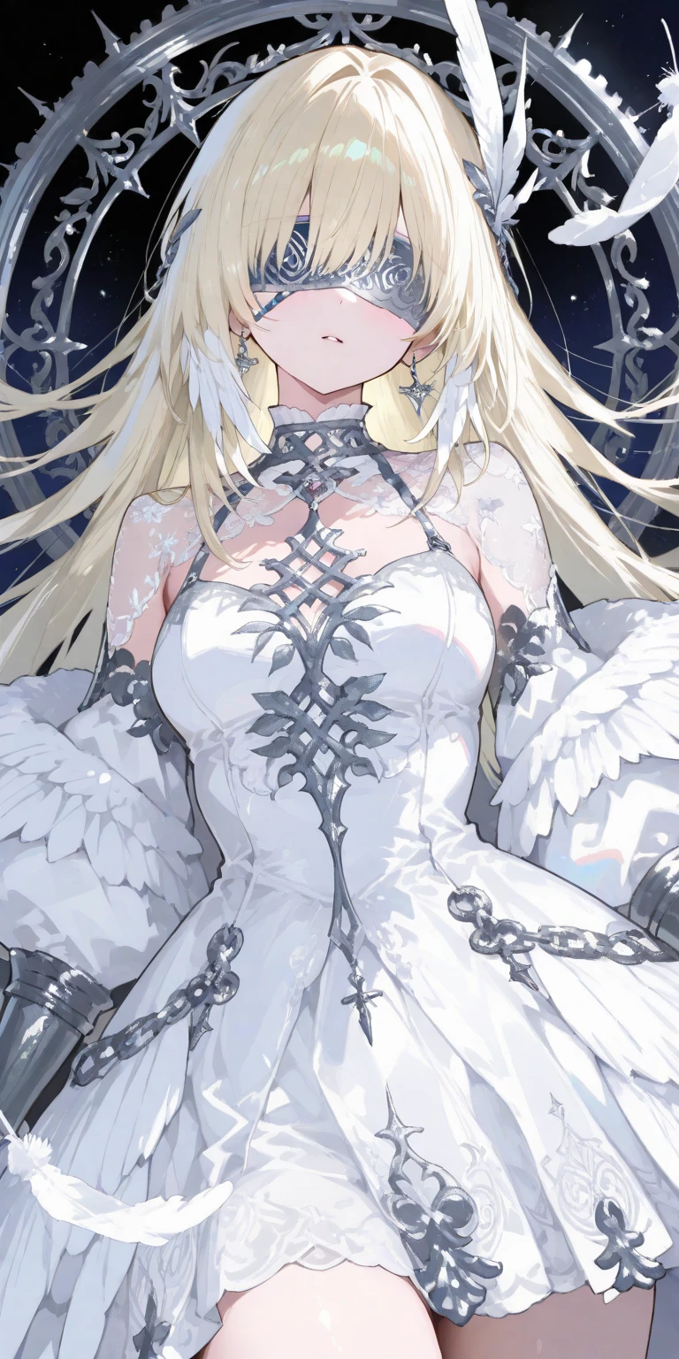 best quality, masterpiece, highres, solo, {dorothy_arknights:0.90}, 1girl, black_dress, black_gloves, looking_at_viewer, veil, long_sleeves, cleavage, puffy_sleeves, closed_mouth, necklace, elbow_gloves, cowboy_shot, beads, parted_lips