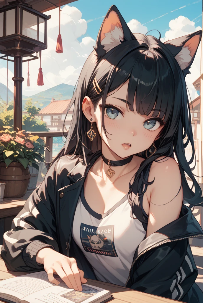 tmasterpiece, High- sharpness, high high quality, 详细的脸, detailed body render, 1girll, 独奏, hyuga hyuga, Hinata sleeveless clothing,big cleavage breasts,Close-up, sleeveless shirts, Fishing net clothing, Dark lips, Unzipped jacket, Close-up shot,standing on your feet, Be red in the face, (on bedroom)
