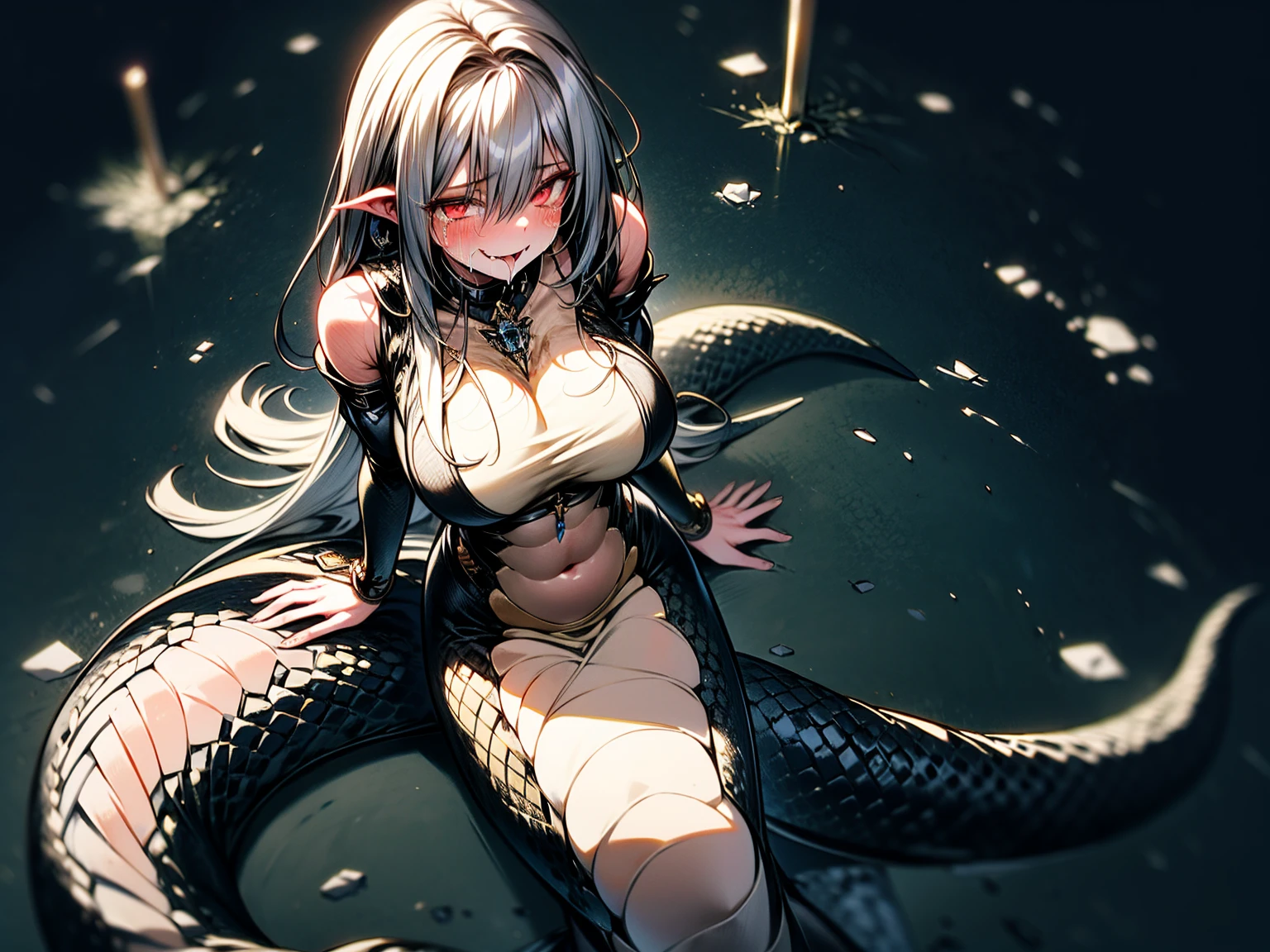 ((NSFW)),(realistic),(extremely detailed CG unity 8k wallpaper), (masterpiece), (best quality), (ultra-detailed), (best illustration), (best shadow), (an extremely delicate and beautiful),1 girl,{{fusion of girl and white dragon scales skin}}, monster girl,scales skins,horns,gray long hair,black eyes,((muscular arms and legs,abs,large breasts)),((bare breasts and vagina)),((nude)),(natural sunlighting), ray tracing, ((beautiful_detailed_sunlight)),extremely delicate and beautiful girl, beautiful detailed eyes,(silver scaled humanoid:1.5)