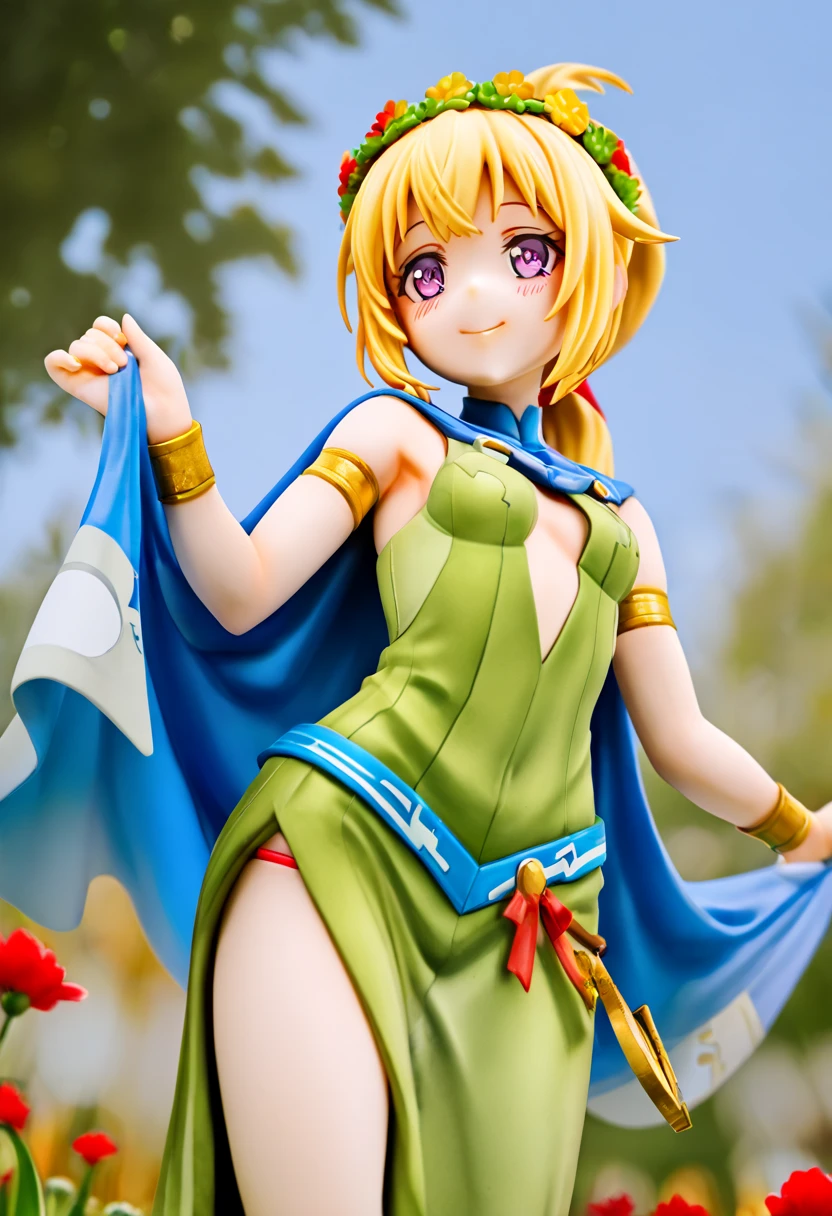 Bianca casting a spell,(Shooting from below),((White panties)),(Storm from below),Thundercloud,DQ Bianca,
Single Blade,((Green Dress)), Earrings, choker, Orange Cape, belt