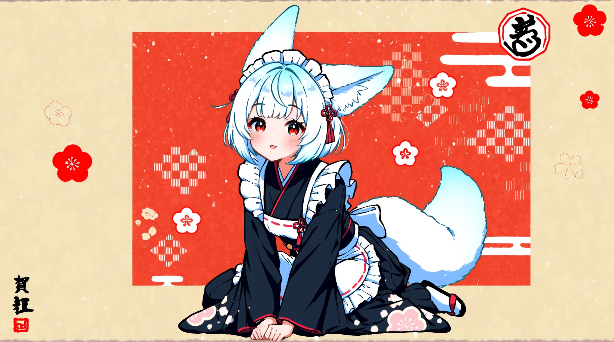 Kemomimi woman, Japanese Style Maid,  Zukkoke