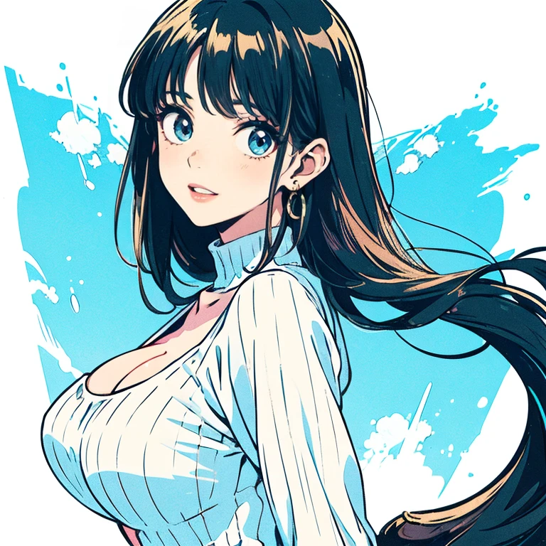 a sticker、おっぱいのa sticker、tchibi、from side、((Super close-up of chest、Colossal tits、cleavage of the breast、Mainly depicts the chest))、Depiction of only the chest、tongue、sticking out the tongue、long tongue、Mouth open、Rabbit ears、simple background、white backgrounid、a round frame surrounding her、