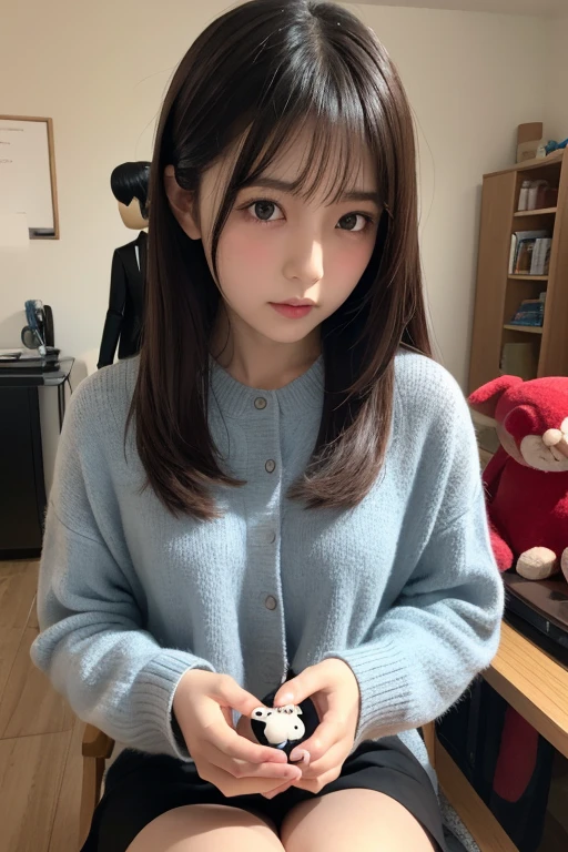 Photo quality,Masterpiece,Realistic,(15 year old cute Japanese girl:1.9),(Detailed young face,whole body:1.9),(Very embarrassed look:1.9),(Thin legs,whole body:1.9),((Wear cute clothes:1.9)),(Spread your legs to show your inner thighs),((Straight Hair:1.9)),((Inner thigh visible:1.9)),((Dkroopy eyes:1.9)),((Body type of a 15 year old girl,Small Tits:1.9)),(Cute hairstyle:1.9),((Skinny Legs)),Very pale skin,Show your forehead,Detailed body,Detailed hands,No makeup