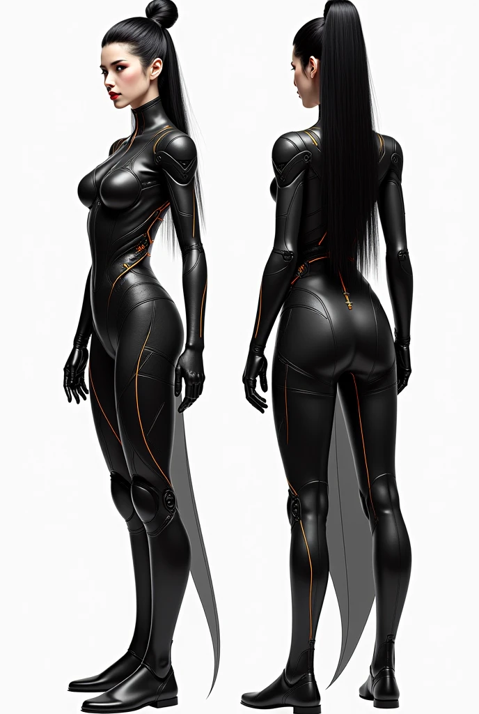 (((Masterpiece))), (high quality), one beautiful alien girl, ,(Close-up of a woman in a bodysuit standing, Female Alien, Beautiful barefoot girl alien, happy Female Alien, Alien Girl, Gray aliens, Foreign women, Gray aliens, Alien Grey, SF Android Female, Retro-futuristic female android, Beautiful female android, Alien-like, Alien Search, Female humanoid, Art Alien, Sci-fi female characters),(A gray type alien girl is standing backwards:1.5),(5 heads,Back view,Plain background:1.5)