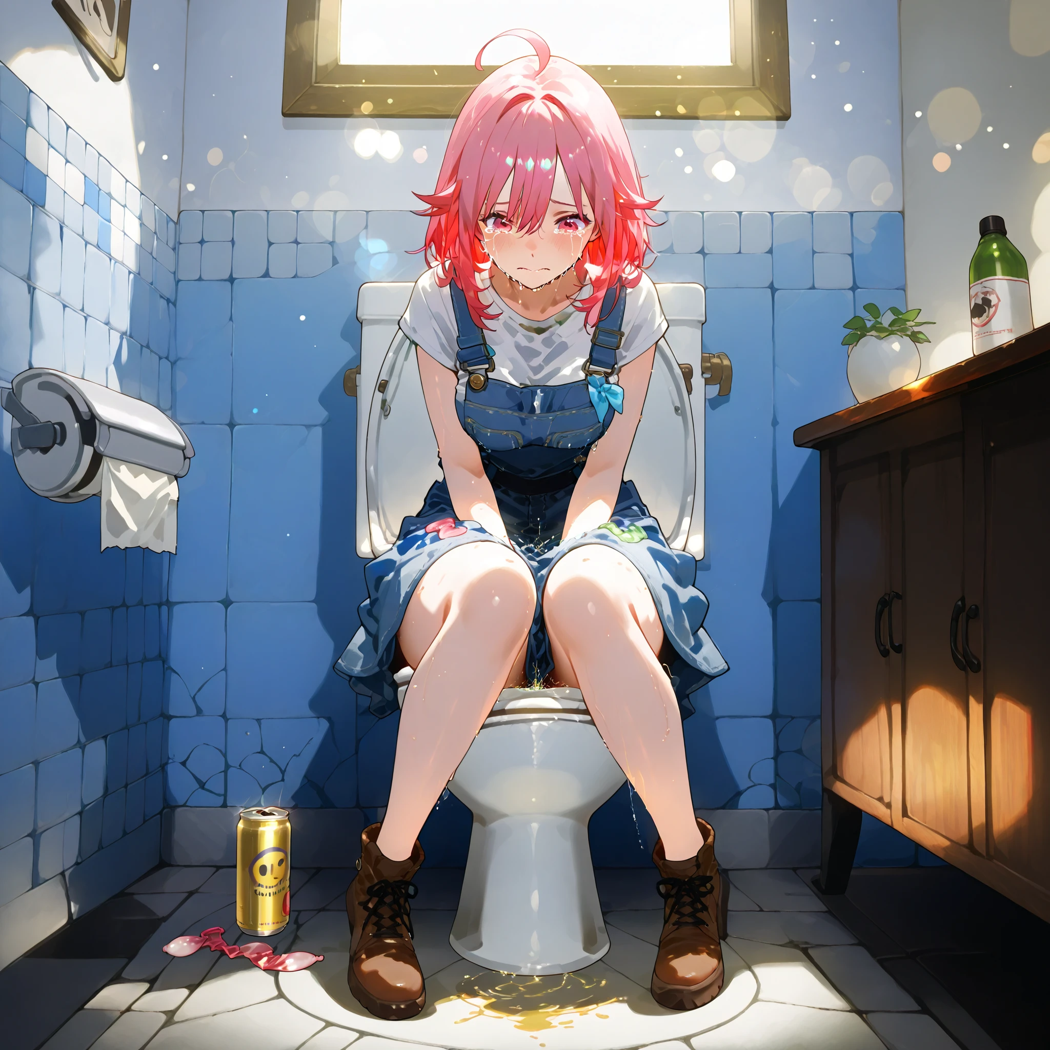 girl Completely naked toilet whole body With legs apart I'm peeing