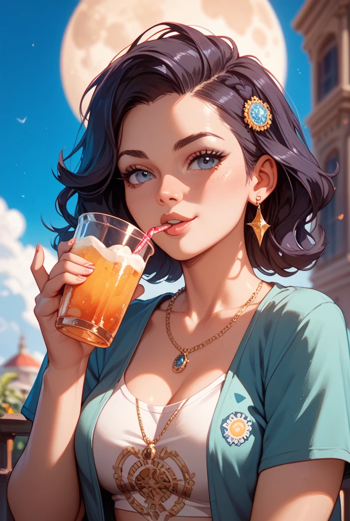 Cheetah and girl、Drink water