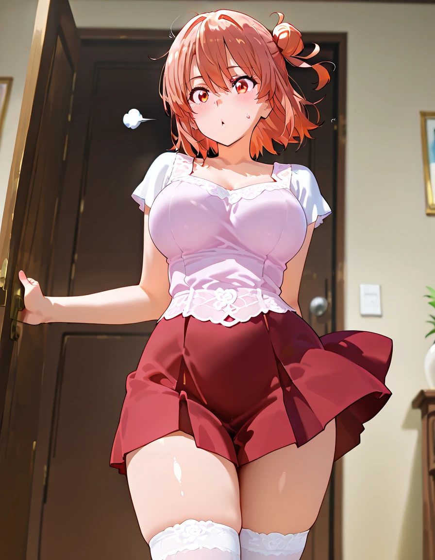Maki Nishikino、lovelive 、upskirt、upskirt、upskirt、Voluptuous body、Plump thighs、Best image quality、A seductive smile、High resolution、masterpiece、super high quality、Spread your legs 、Red Bra、Red panties、とてもBig Ass、Blushing、4K quality、Sailor suit、Big Ass、Zoom in on the lower body、Wearing black knee socks、Pubic hair growth、Shooting from below、Blushed、Big Breasts、Embarrassed face