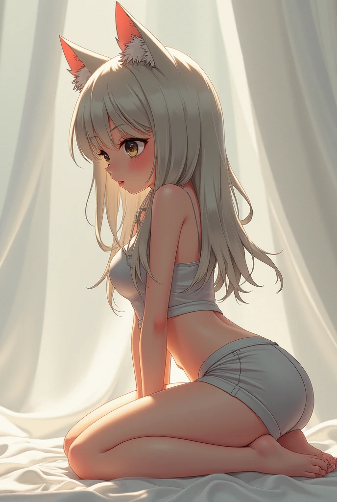 Big butt, naked, dirty white hair, thick thighs, chubby, freckles, moles, multiple girls in frame, small