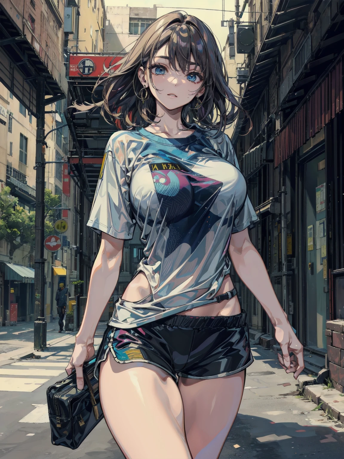 (Bike Shorts,:1.5) (masutepiece, Best Quality, 8K:1.2) masutepiece, Best Quality, 1girl in, (Bike Shorts,:1.3), toppless, blush, embarrassed, exhibitionism, Beach, ,NSFW,Beautiful,masutepiece,Cute Girl,Highly detailed and delicate,extremely fine and beautiful,beautiful and clear background, , Walking, hands on own breasts,Hina Dev,tomoko,1990's \(Style\),Poplar Tanegashima,1girl in,Shirokodev,Hifumi(Swimsuit),Komeiji Satori,Hina Swim