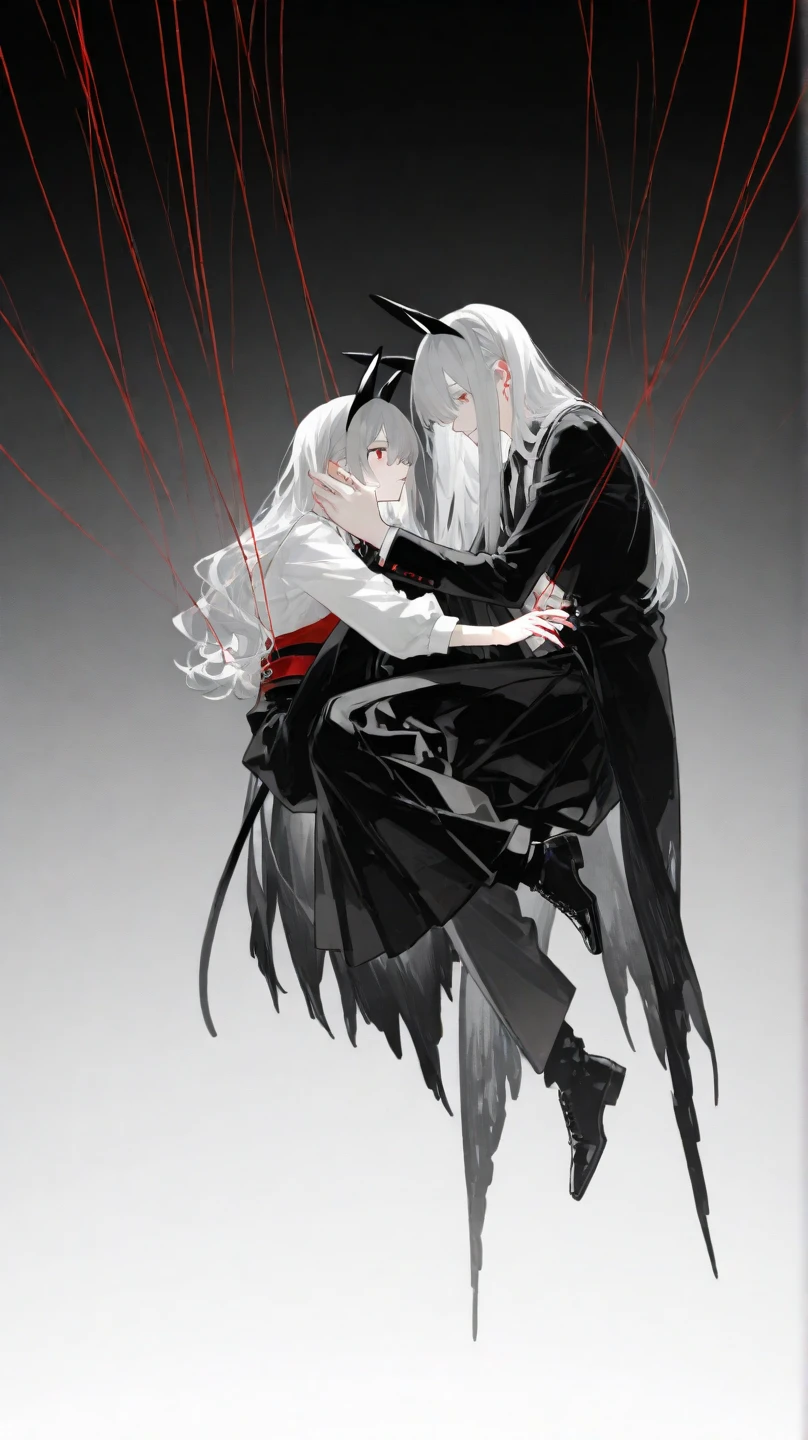一名male神明,,dark,Black clothes,Dark Ability,male,short hair,Black-red tones,((Pure black background))