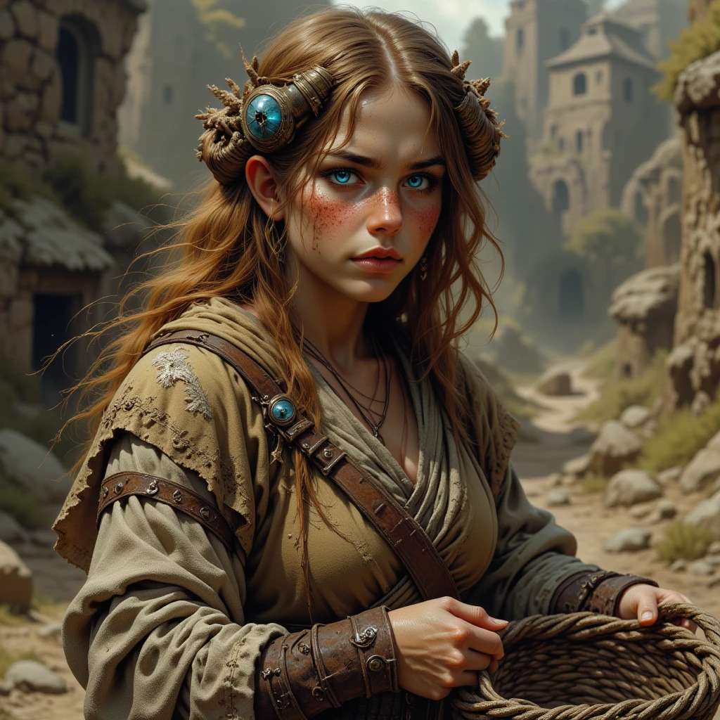 by sandra chevrier, trending on DevianAtr, sky, Intricate, dramatic, candid RAW portrait photo of an dwarf in a mine, bazaars, ((best quality)), unity, river, empty street, atmospheric, HDR. by (James C. Christensen:1.2|Jeremy Lipking:1.1), film grain, sculptural costumes, evening, incredibly absurdres,