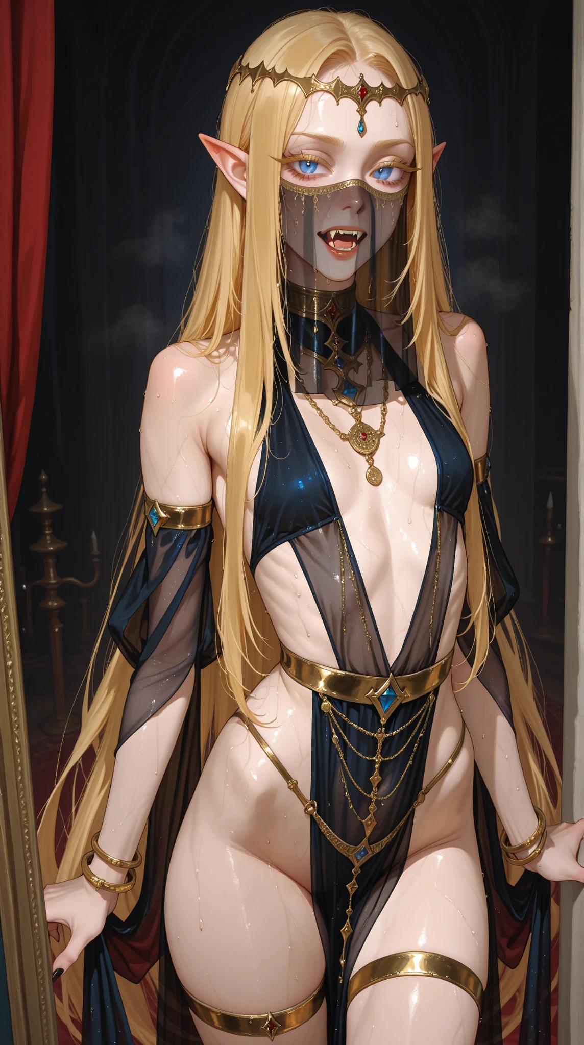 Maetel、Crucifixion with space as background、Put your arms behind your back、One 19-year-old woman、Hands tied behind back、Realistic Hair、Realistic Skin、Realistic fingers、Realistic Face、Beautiful long, flowing golden hair、His black coat was torn to shreds, exposing his skin.、Defeated heroine、Golden Handcuffs,Gold chain,Golden Collar,Big Breasts、Large Breasts、Big Hips、Hands are tied in handcuffs,Tears flow,Almost a photo、8k