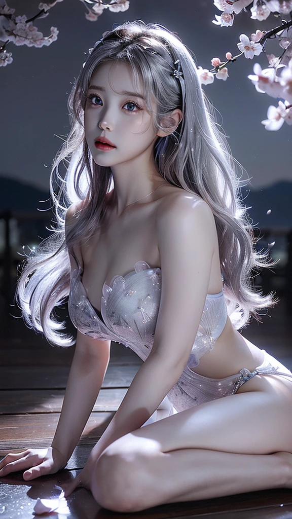 ((tmasterpiece:1.4)、(qualidade superior:1.4)、(Reallistic:1.7))、Directed by: Luis Royo(Directed by: Luis Royo)Retrato surreal de uma bonita、Menina bonita、((1girl em:1.4))、Textura de pele natural brilhante、Autores:Directed by: Luis Royo(Directed by: Luis Royo)、idade19、(two arms:1.4、duas pernas:1.4)、(Anatomia Perfeita:1.4)、(corpo feminino perfeito:1.4)、Foto do retrato de uma menina、Fotosose-up、Tiroteio de corpo inteiro、((masutepiece:1.4), (of the highest quality:1.4), (Realistic:1.7), Directed by: Luis Royo, Beautiful girl, Menina super bonitgirl em:1. 4), Textura de pele natural brilhante, Autores: Directed by: Luis Royo, 19 anos, (corpo feminino perfeito: 1.4), (corpo feminino perfeito: 1.) 4), Foto do retrato de uma menina, Fotos em close-uto de corpo inteiro), arte de fantasia, luz frontal suave, beautiful expression, Rosto kawaii, beautiful breasts, Grande peito cheio: 1. 2, beautiful buttocks, Olhos Finos, Claro e atraente, bonito e sedutor, Olhos bonitos, cintura fina, Foto RAW, red lips, ((cabelos brancos, cabelos longos)) , 1 Screen Preview, ((Mulher de quatro na cama de seda)), (postura sexy), (the milky way in the sky),((Calcinha T-back))、((Ligaduras brancas e cintos de liga))、(um sorriso),((vista posterior))、((Look back))、((Vaginal orchids))、((Erection))