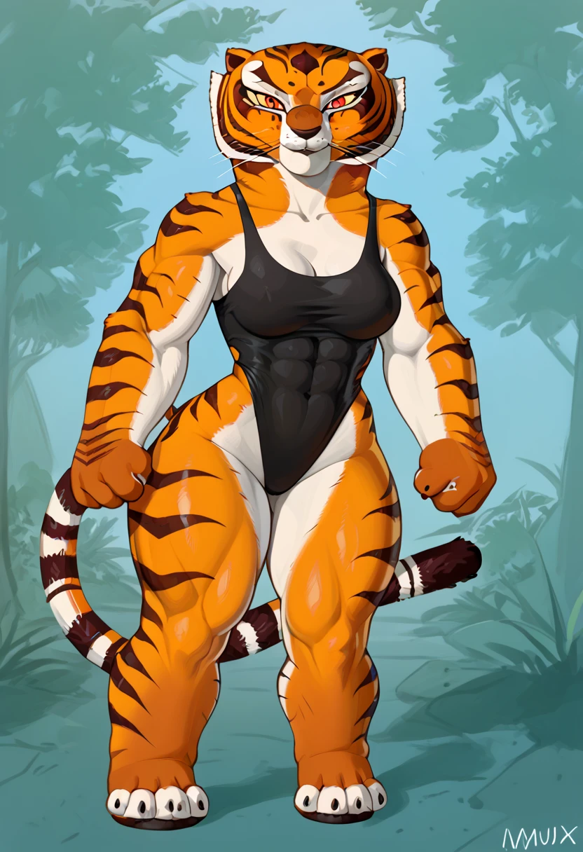 (best quality,ultra-detailed,realistic:1.37), solo, anthro jaguar, embarrassed expression, shy expression, nude, nipples, muscular female, muscular arms, muscular legs, muscular feet, muscular thighs, big breasts, massive breasts, wide hips, big butt, big hips, long tail, tall figure, curvy figure, thick figure, bulky figure, standing, outside, outdoor, public, full body photo.