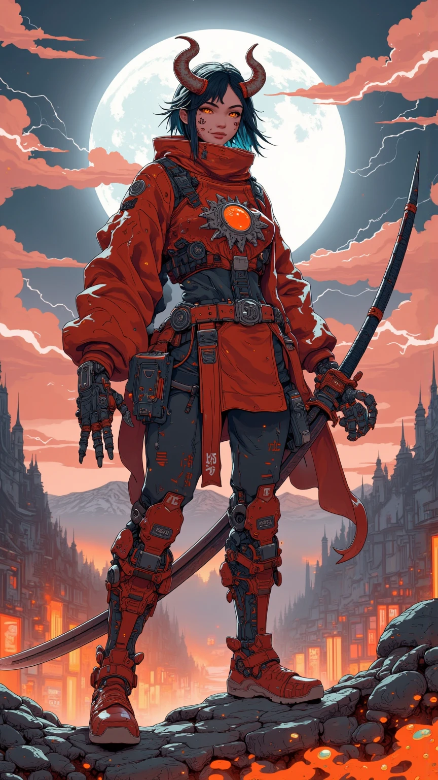 Red hooded woman hiding from post-apocalyptic survivors, Mad max style, mazer runner, futuristic, anime style --auto