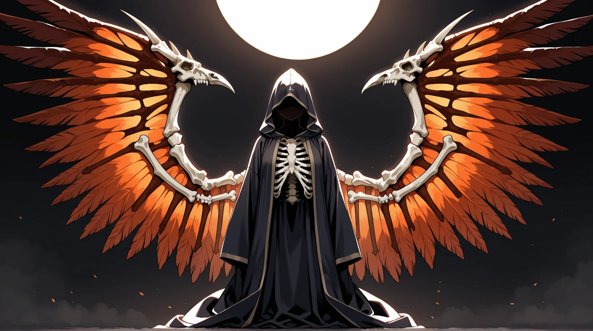 female, Bone Wing, Tattered Robe, lifeless eyes,