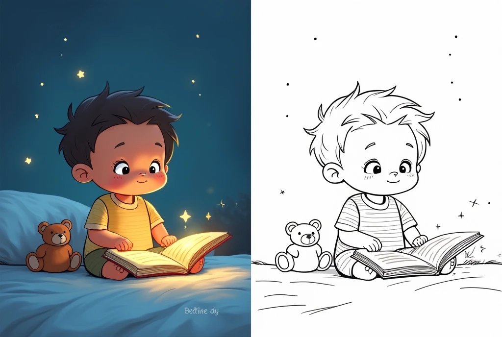 A cute boy scribbling in his notebook, surrounded by his imaginary friends. (Prompt B:0.8) Whimsical doodles and doodles fill the page, creating a colorful and imaginative world.
