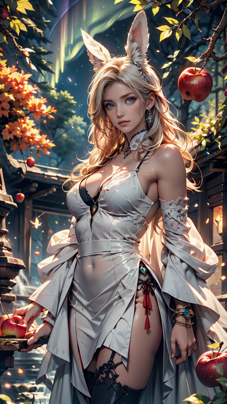 glamour shot of 1girl, light pink braided hair, silver eyes, glossy lips, sapphire earrings, iper-realistic, masterpiece, cinematic lighting, best quality, anatomically perfect.