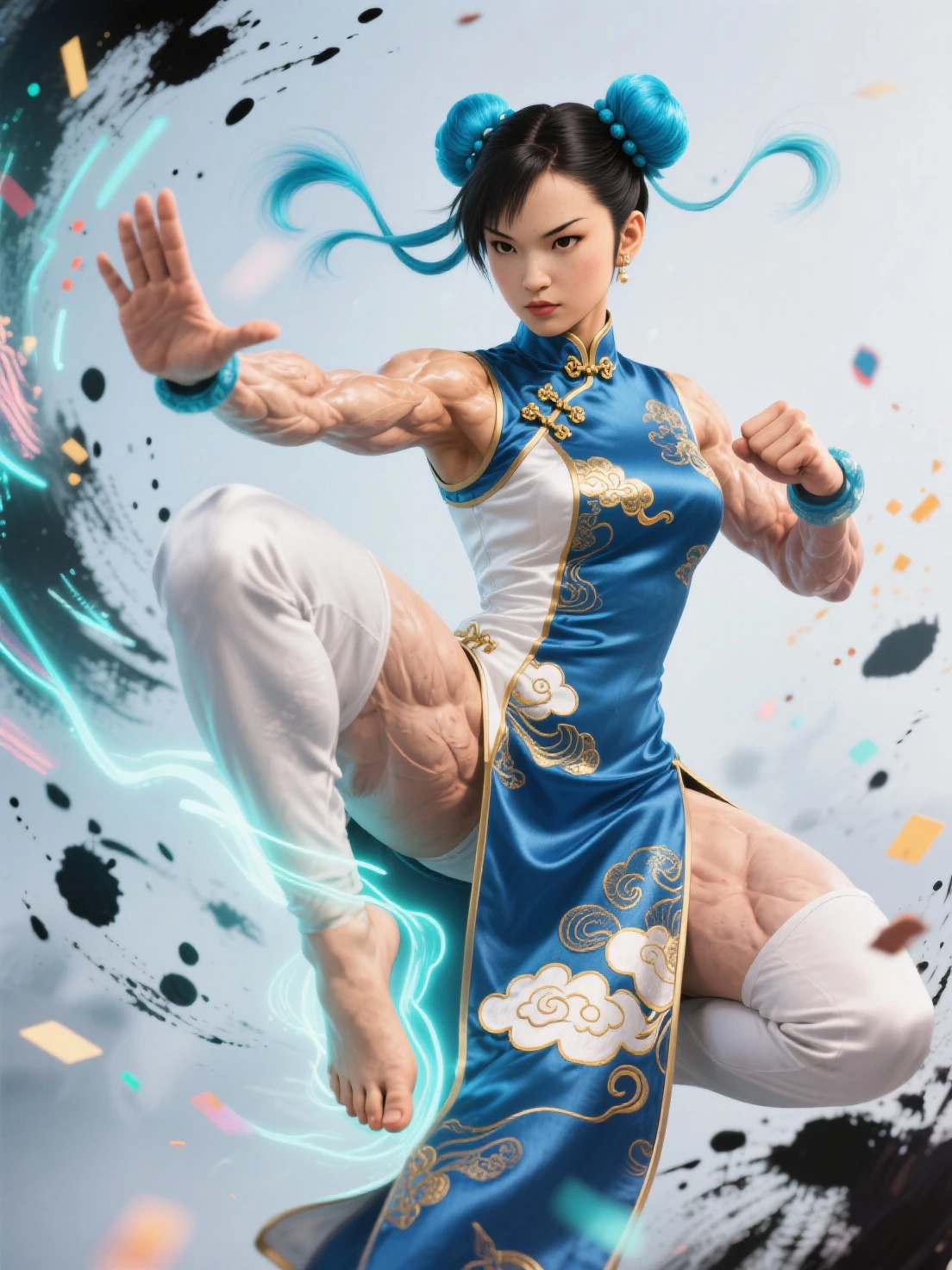 Street Fighter character Chun Li performs in a cherry blossom garden ...