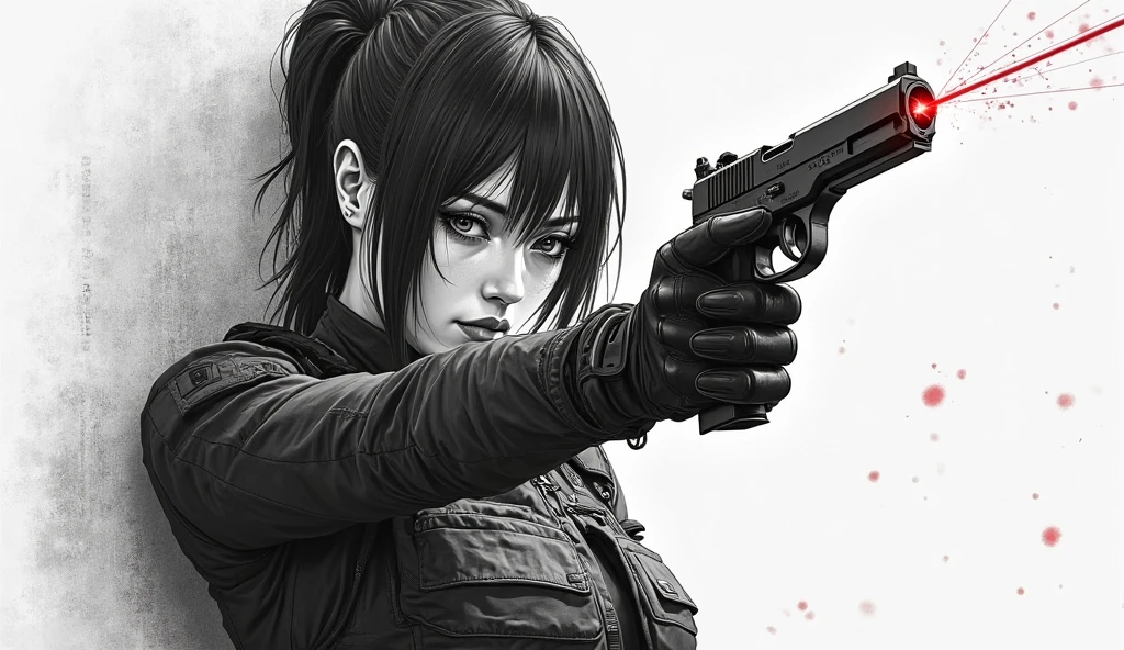 Anime girl with gun in hand, tifa lockhart portrait, portrait of tifa lockhart, alluring tipha lockhart portrait, tifa lockheart, Tifa Lockhart, ff Tifa, Charming Tifa Lockheart, portrait ninja gaiden girl, mai shiranui, kusanagi, Tifa Lockhart with white hair, author:shirow masamune