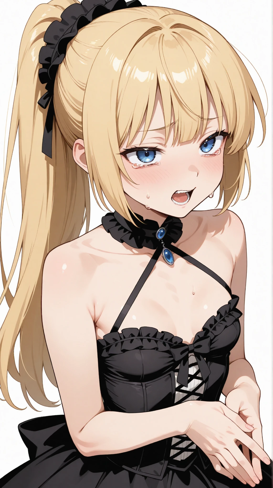 (masterpiece:1.2), (highest quality:1.2), perfect eyes, perfect face, perfect lighting, 砂漠 big breasts (((((nude))))),black bikini armor, nsfw, , 1 boy,blonde red eye, ((((((hair over one eye,)))))), single braid, side braid, spike hair, dull bangs, bob hair, Ahoge, cute eyes looking at the viewer ((From above)), ((abs)), (fang), (group sex), (hetero), 1boy, sweat, open mouth, ((disdain)), (((cum on pussy))), ((cowgirl position)), (restrained), ((hand job)),(((gangbang))), ((((face close up)))), big breasts