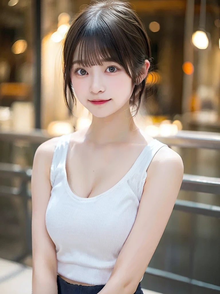 innocent 20 year old girl、((Also photograph the lower half of the body,white dress shirt、checked skirt,black underwear, dramatic pose,whole body,small breasts)),smile,shortcut,natural Park、Raw photo, (8K、highest quality、masterpiece:1.2)、(intricate details:1.4)、(Photoreal:1.4)、octane rendering、Super detailedな複雑な 3D レンダリング, soft light in the studio, rim light, vivid details, Super detailed, realistic skin texture, surface details, Beautiful eyes in every detail, Highly detailed CG Unity 16k wallpaper, compensate, (detailed background:1.2), shiny skin, full body、cleavage,((Standing with your hands folded behind your back&#39;Came back、leaning forward、Angle from above))